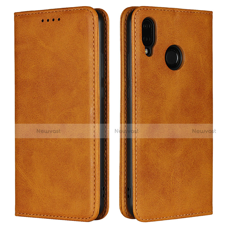 Leather Case Stands Flip Cover L06 Holder for Huawei Nova 3e Orange