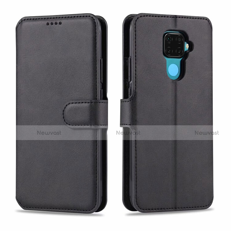 Leather Case Stands Flip Cover L06 Holder for Huawei Nova 5z Black