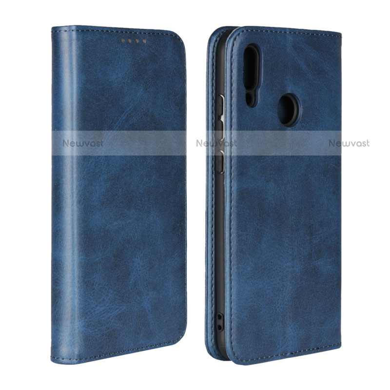 Leather Case Stands Flip Cover L06 Holder for Huawei P Smart (2019) Blue