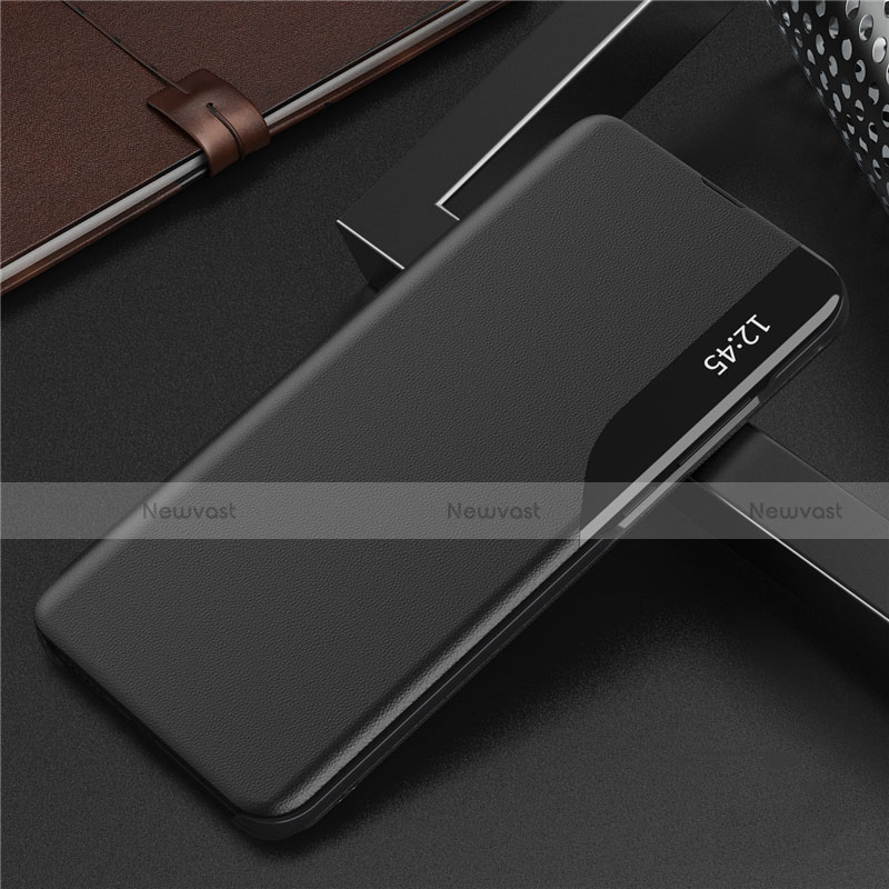 Leather Case Stands Flip Cover L06 Holder for Huawei P Smart (2021) Black