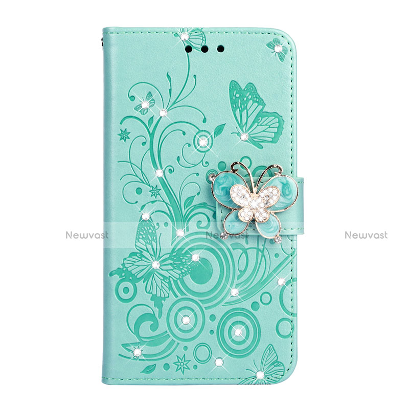 Leather Case Stands Flip Cover L06 Holder for Huawei P30 Cyan