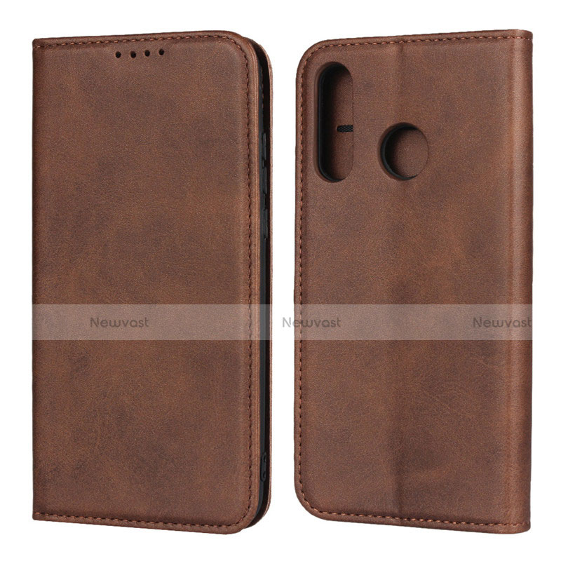 Leather Case Stands Flip Cover L06 Holder for Huawei P30 Lite XL Brown