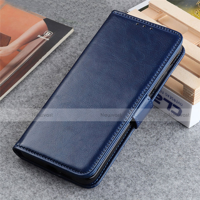 Leather Case Stands Flip Cover L06 Holder for LG K22 Blue