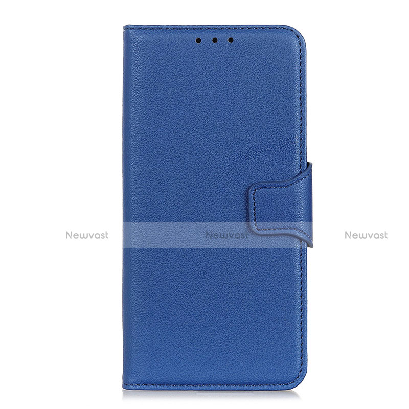 Leather Case Stands Flip Cover L06 Holder for Motorola Moto G Power Blue