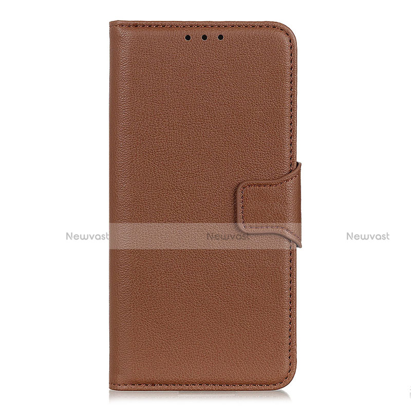 Leather Case Stands Flip Cover L06 Holder for Motorola Moto G Power Brown