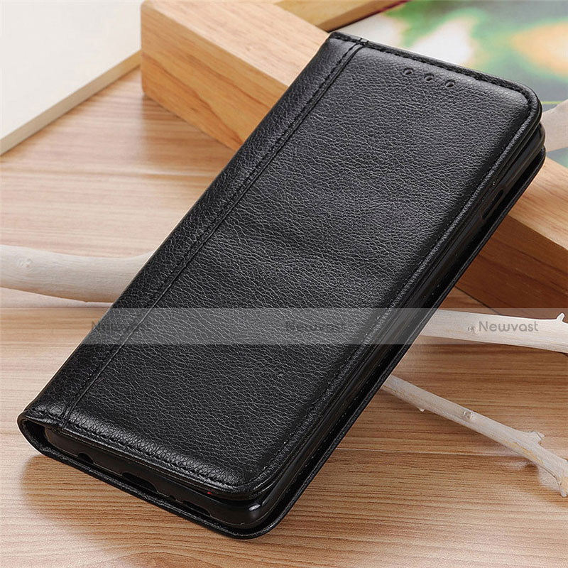 Leather Case Stands Flip Cover L06 Holder for Motorola Moto G9 Power Black