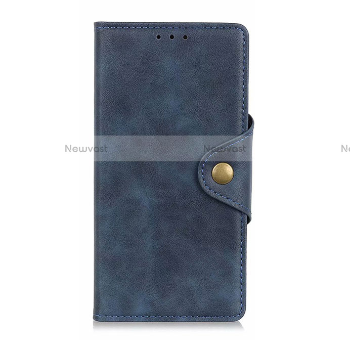 Leather Case Stands Flip Cover L06 Holder for Oppo Reno4 Z 5G Blue