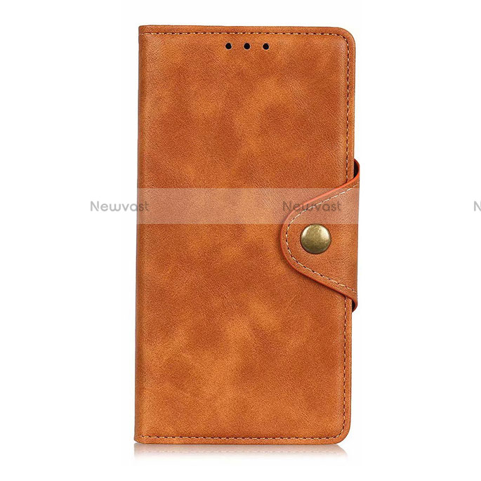 Leather Case Stands Flip Cover L06 Holder for Oppo Reno4 Z 5G Orange