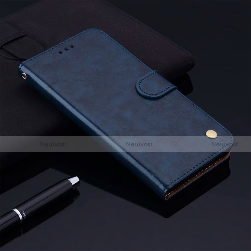 Leather Case Stands Flip Cover L06 Holder for Samsung Galaxy M31 Blue