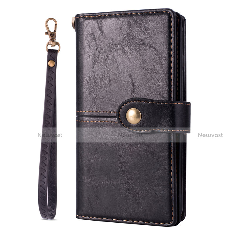 Leather Case Stands Flip Cover L06 Holder for Samsung Galaxy S20 Ultra Black