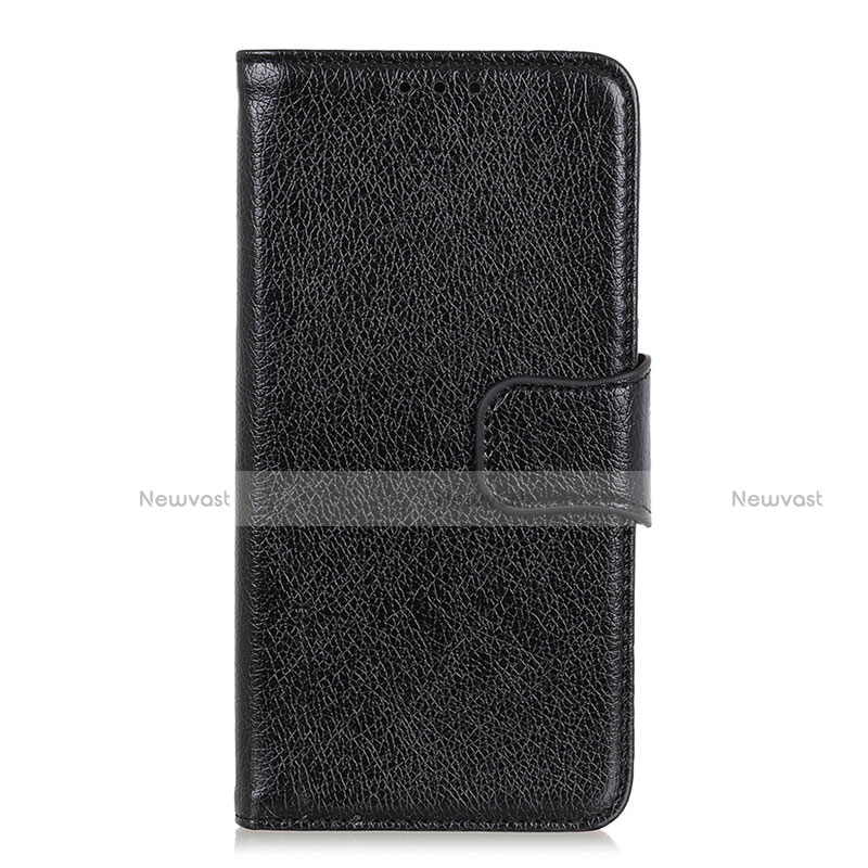 Leather Case Stands Flip Cover L06 Holder for Samsung Galaxy S21 5G Black