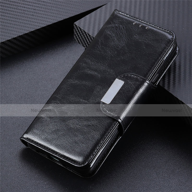 Leather Case Stands Flip Cover L06 Holder for Xiaomi Mi 10 Lite Black