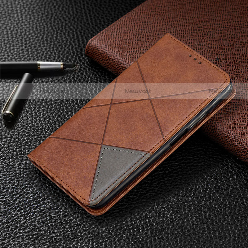 Leather Case Stands Flip Cover L06 Holder for Xiaomi Mi 11 5G Brown