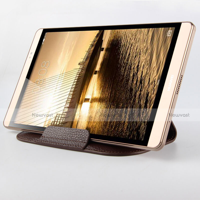 Leather Case Stands Flip Cover L07 for Huawei MediaPad M5 8.4 SHT-AL09 SHT-W09 Brown