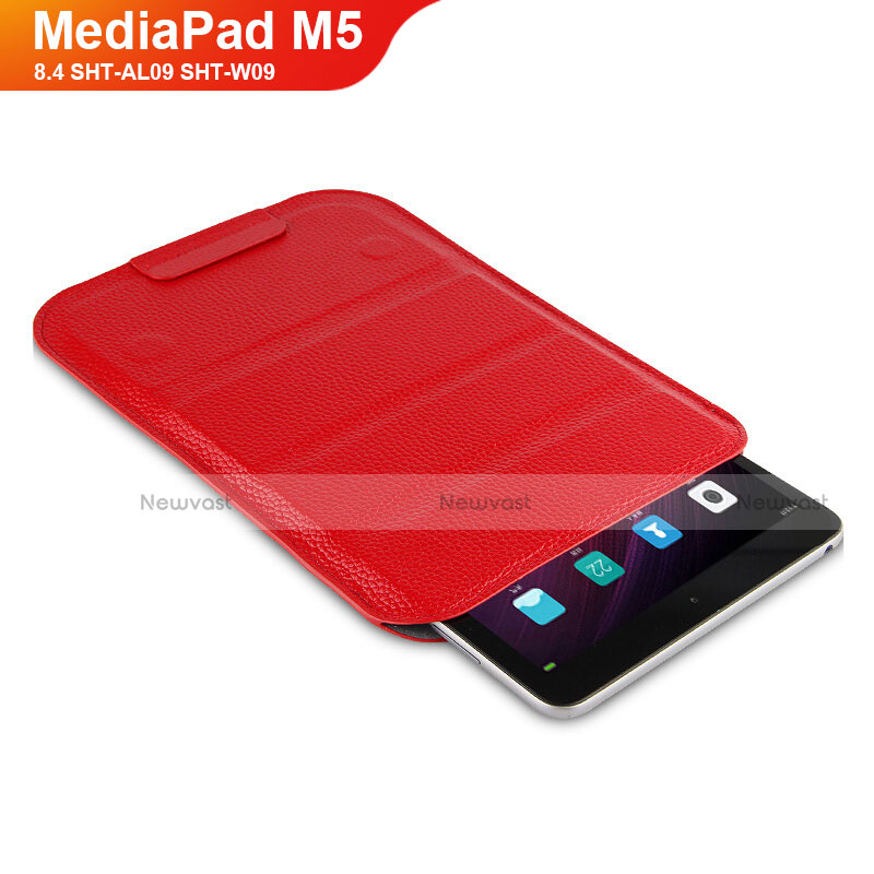 Leather Case Stands Flip Cover L07 for Huawei MediaPad M5 8.4 SHT-AL09 SHT-W09 Red