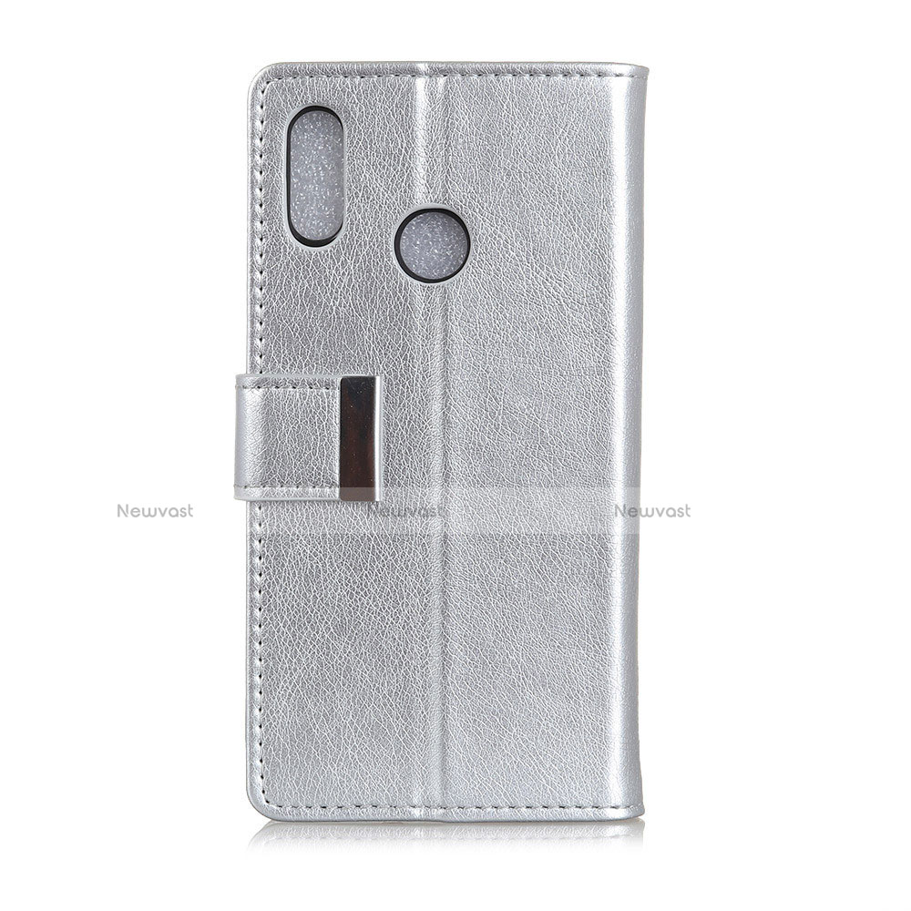 Leather Case Stands Flip Cover L07 Holder for Asus Zenfone 5 ZE620KL Silver