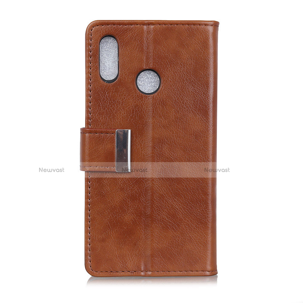 Leather Case Stands Flip Cover L07 Holder for Asus Zenfone 5 ZS620KL Brown