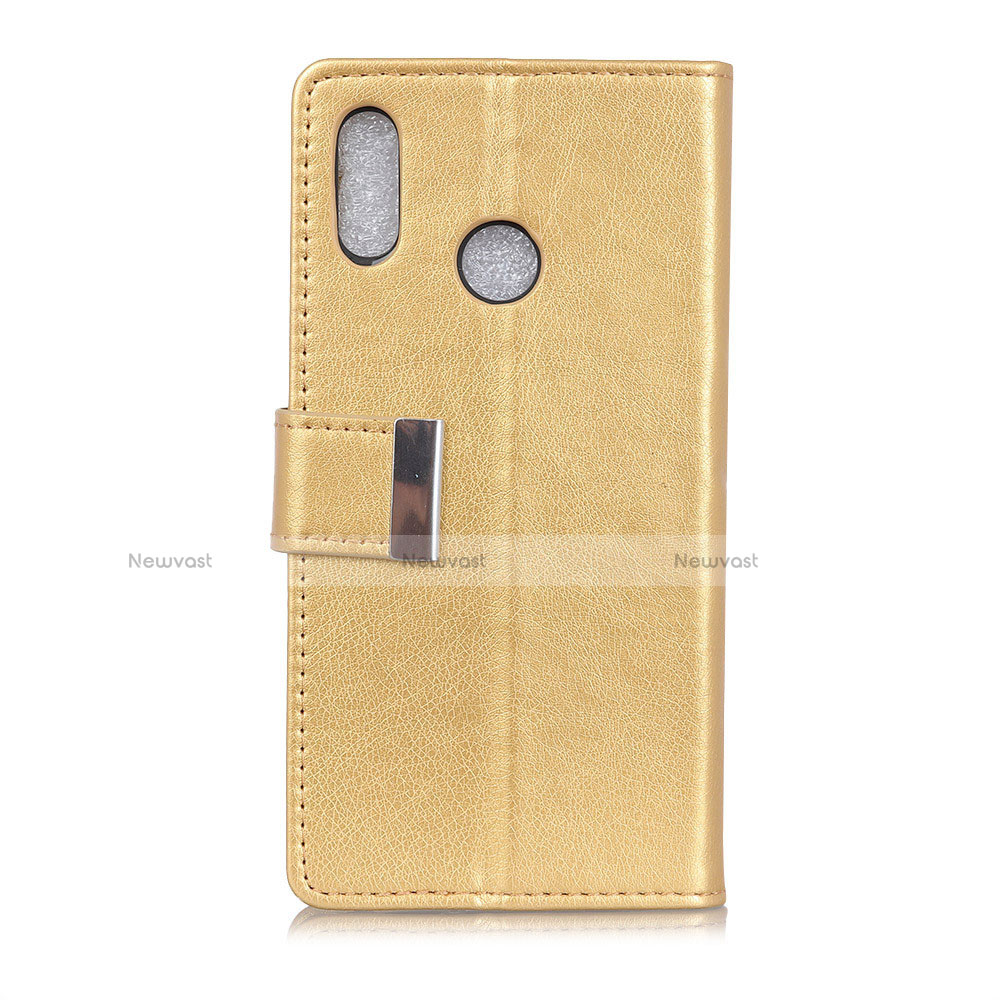 Leather Case Stands Flip Cover L07 Holder for Asus Zenfone 5 ZS620KL Gold