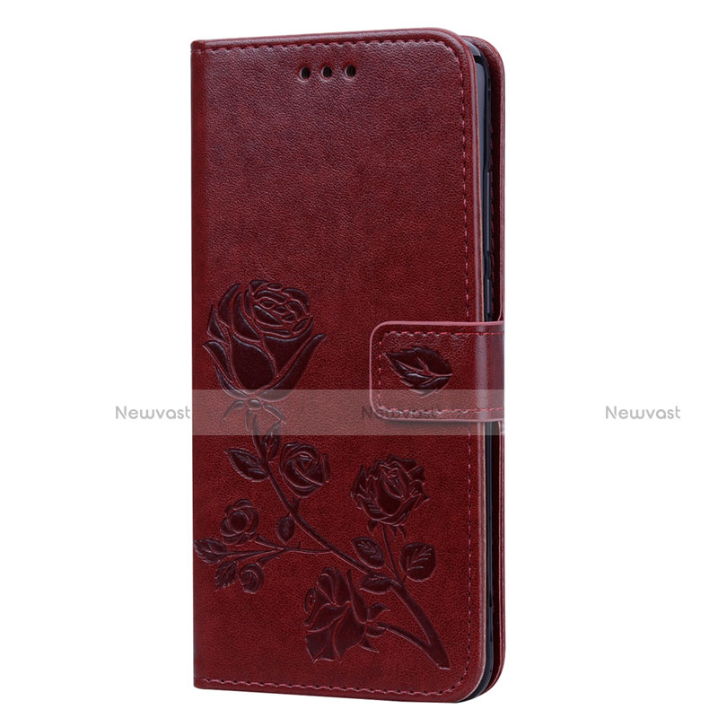 Leather Case Stands Flip Cover L07 Holder for Huawei Honor 8X Brown