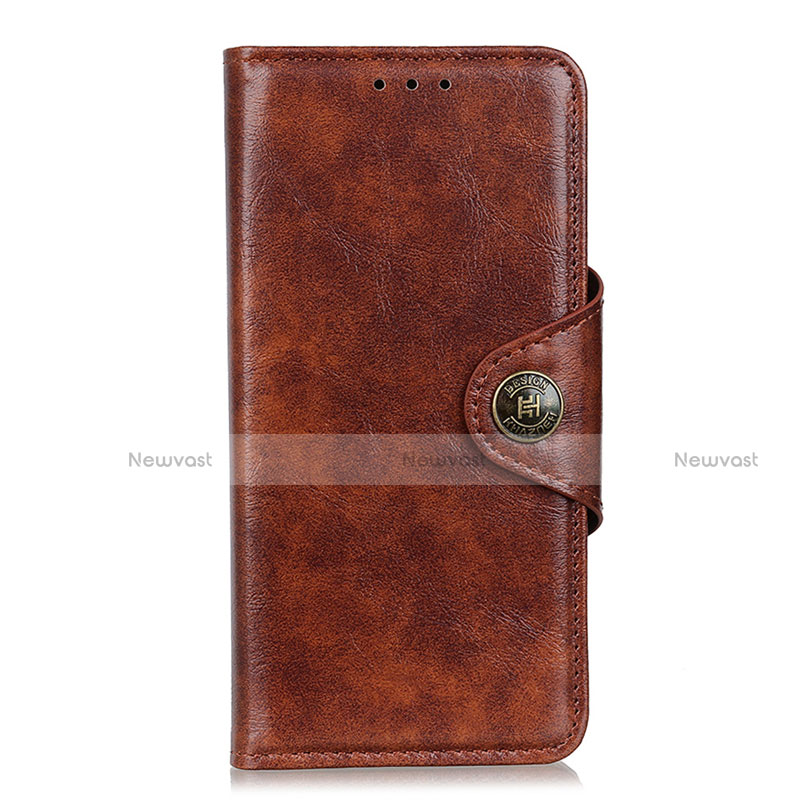 Leather Case Stands Flip Cover L07 Holder for Huawei Nova 8 SE 5G Light Brown