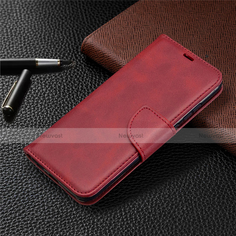 Leather Case Stands Flip Cover L07 Holder for Huawei P Smart (2020) Red