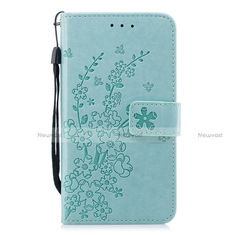 Leather Case Stands Flip Cover L07 Holder for Huawei P30 Cyan