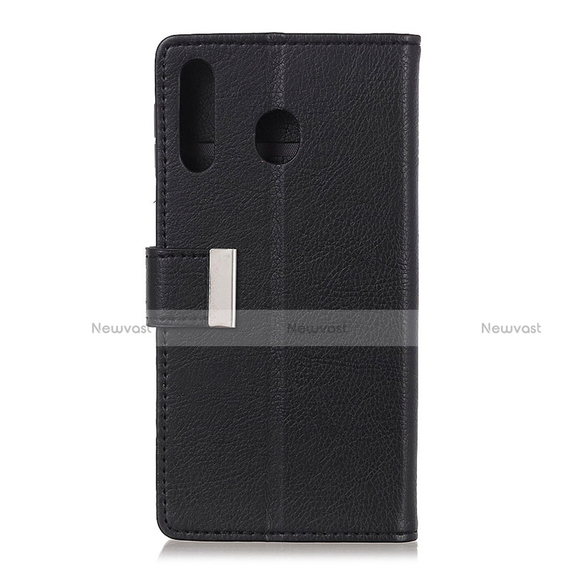 Leather Case Stands Flip Cover L07 Holder for Huawei Y6p Black