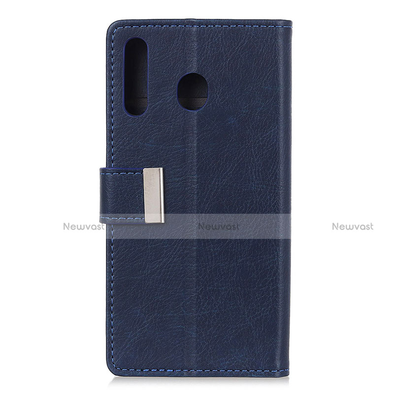 Leather Case Stands Flip Cover L07 Holder for Huawei Y6p Blue