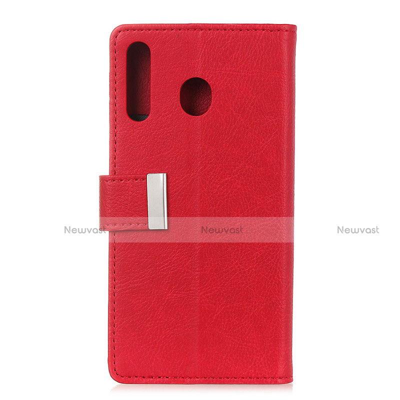 Leather Case Stands Flip Cover L07 Holder for Huawei Y6p Red