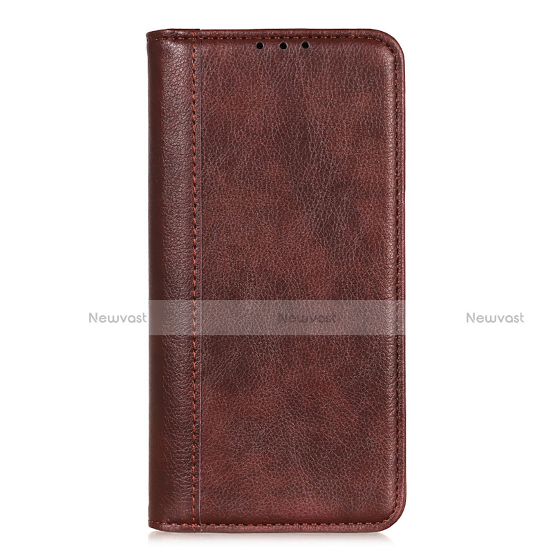 Leather Case Stands Flip Cover L07 Holder for LG K52 Brown