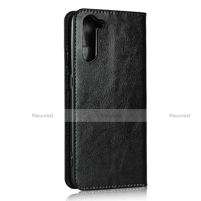 Leather Case Stands Flip Cover L07 Holder for Oppo Reno3 A Black