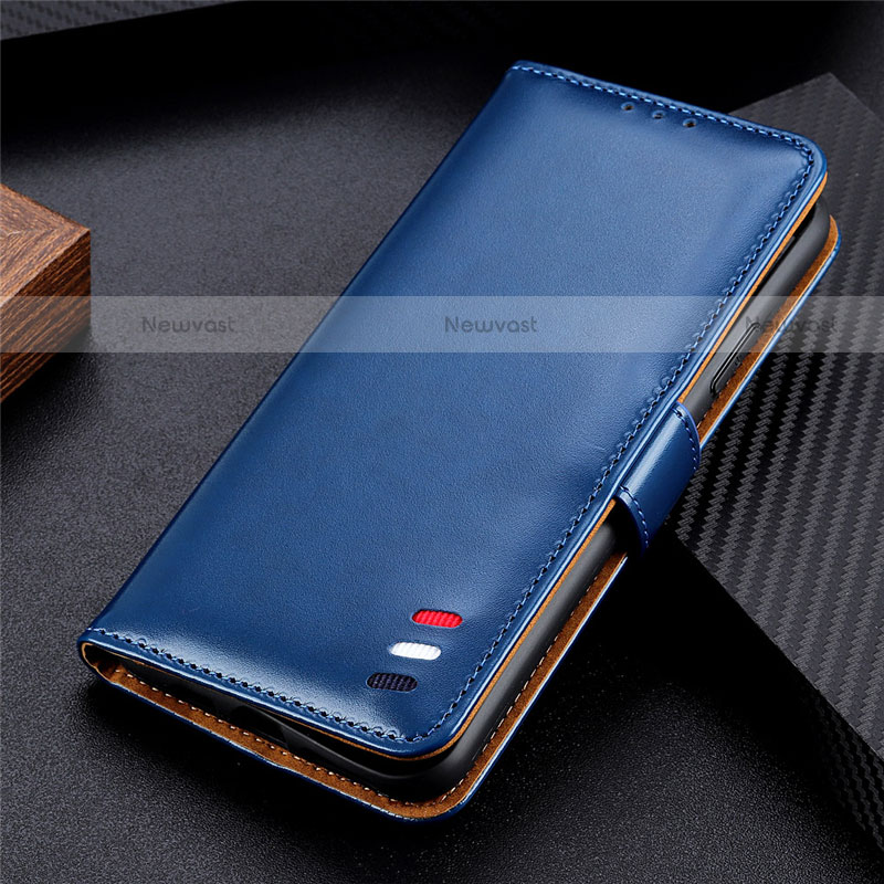 Leather Case Stands Flip Cover L07 Holder for Realme C11 Blue