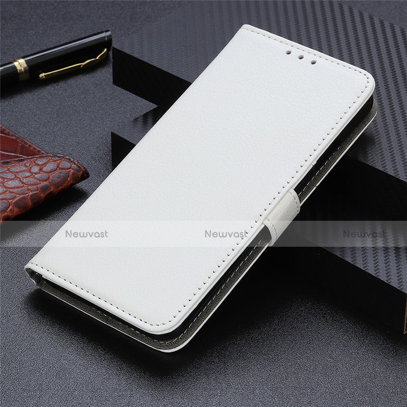 Leather Case Stands Flip Cover L07 Holder for Realme Narzo 20 Pro White