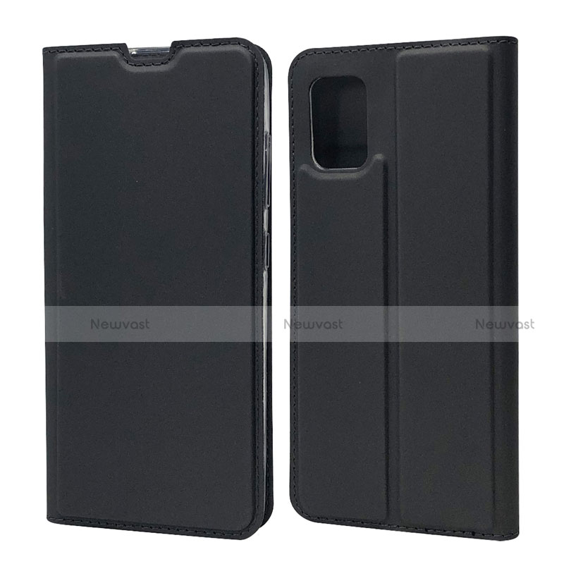 Leather Case Stands Flip Cover L07 Holder for Samsung Galaxy A71 5G Black