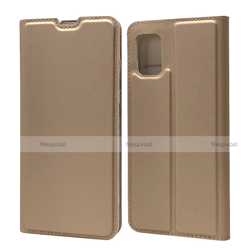 Leather Case Stands Flip Cover L07 Holder for Samsung Galaxy A71 5G Gold