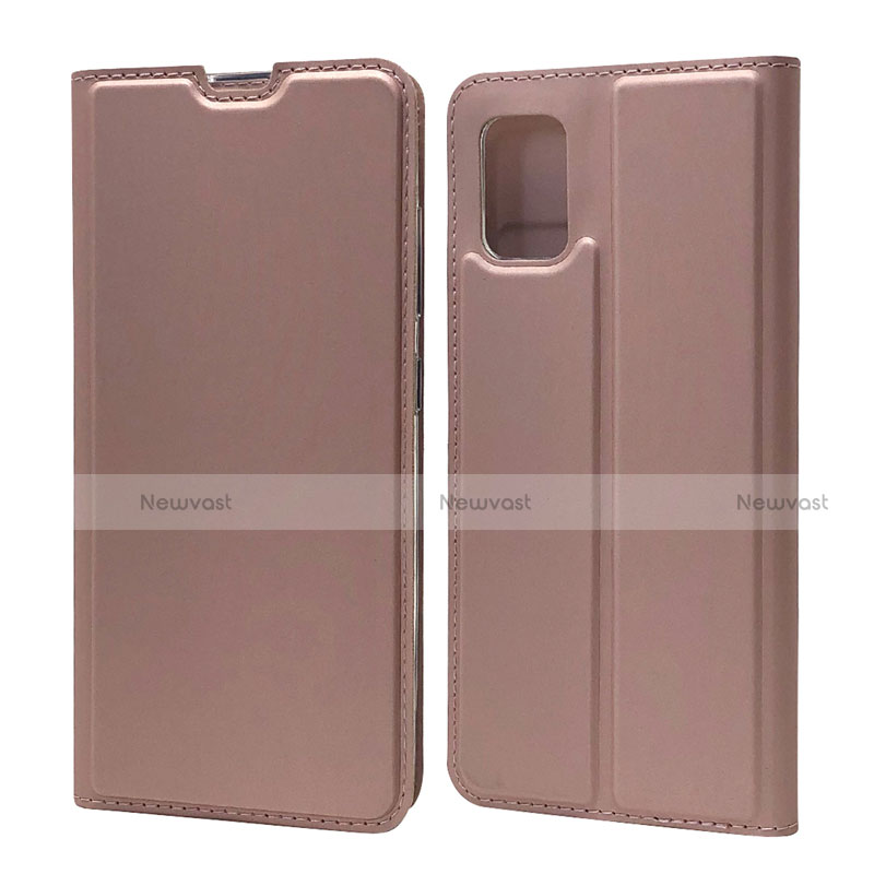 Leather Case Stands Flip Cover L07 Holder for Samsung Galaxy A71 5G Rose Gold
