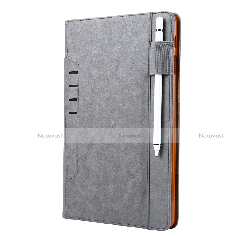 Leather Case Stands Flip Cover L07 Holder for Samsung Galaxy Tab S6 10.5 SM-T860 Gray