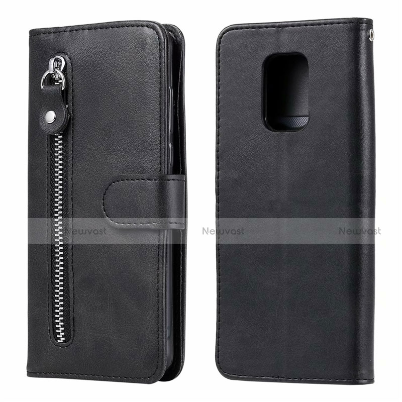 Leather Case Stands Flip Cover L07 Holder for Xiaomi Poco M2 Pro Black