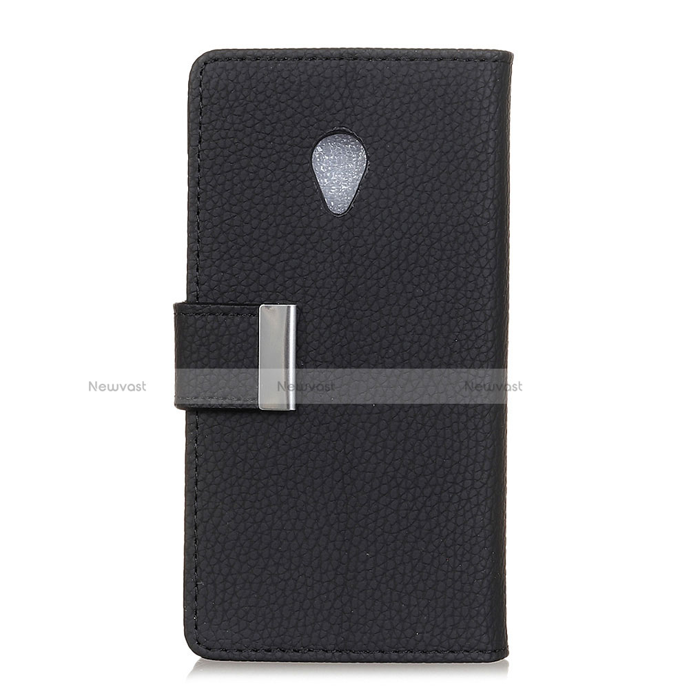 Leather Case Stands Flip Cover L08 Holder for Alcatel 1X (2019) Black