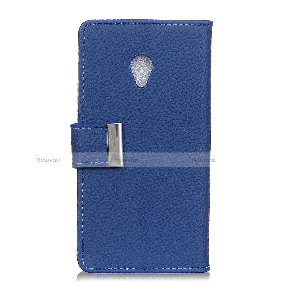 Leather Case Stands Flip Cover L08 Holder for Alcatel 1X (2019) Blue