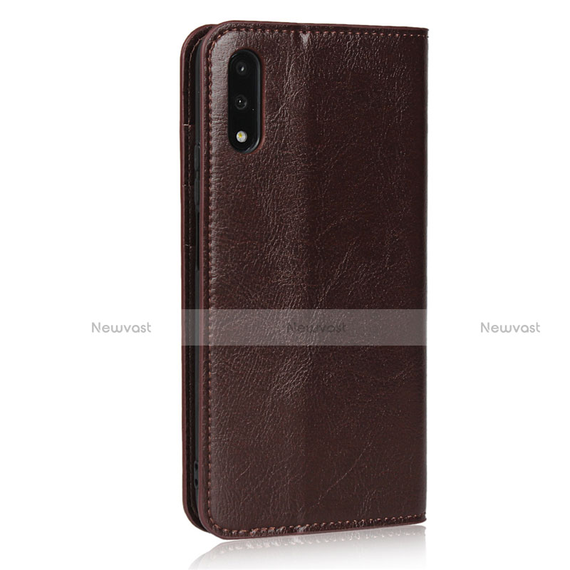 Leather Case Stands Flip Cover L08 Holder for Huawei Honor 9X Brown