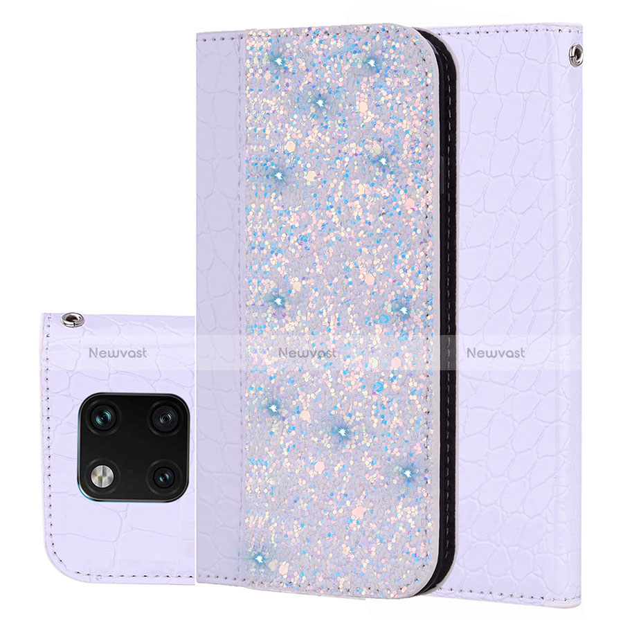 Leather Case Stands Flip Cover L08 Holder for Huawei Mate 20 Pro Gray
