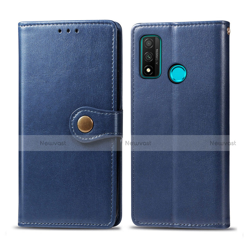 Leather Case Stands Flip Cover L08 Holder for Huawei P Smart (2020) Blue