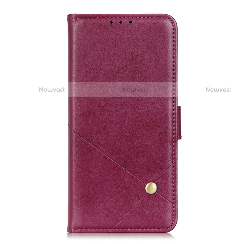 Leather Case Stands Flip Cover L08 Holder for LG K62 Red Wine
