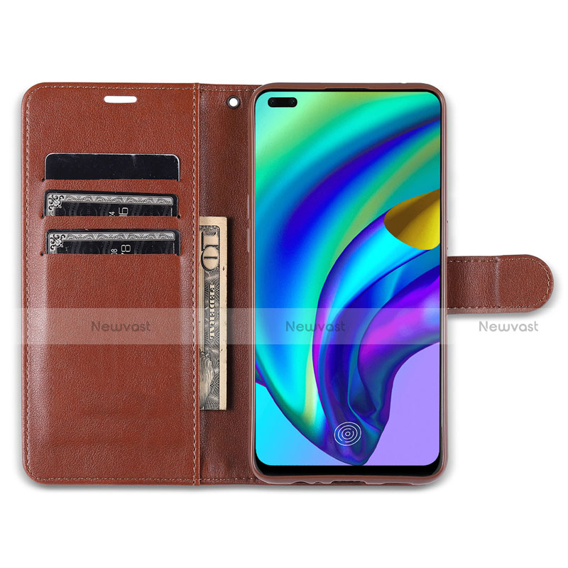 Leather Case Stands Flip Cover L08 Holder for Oppo F17 Pro