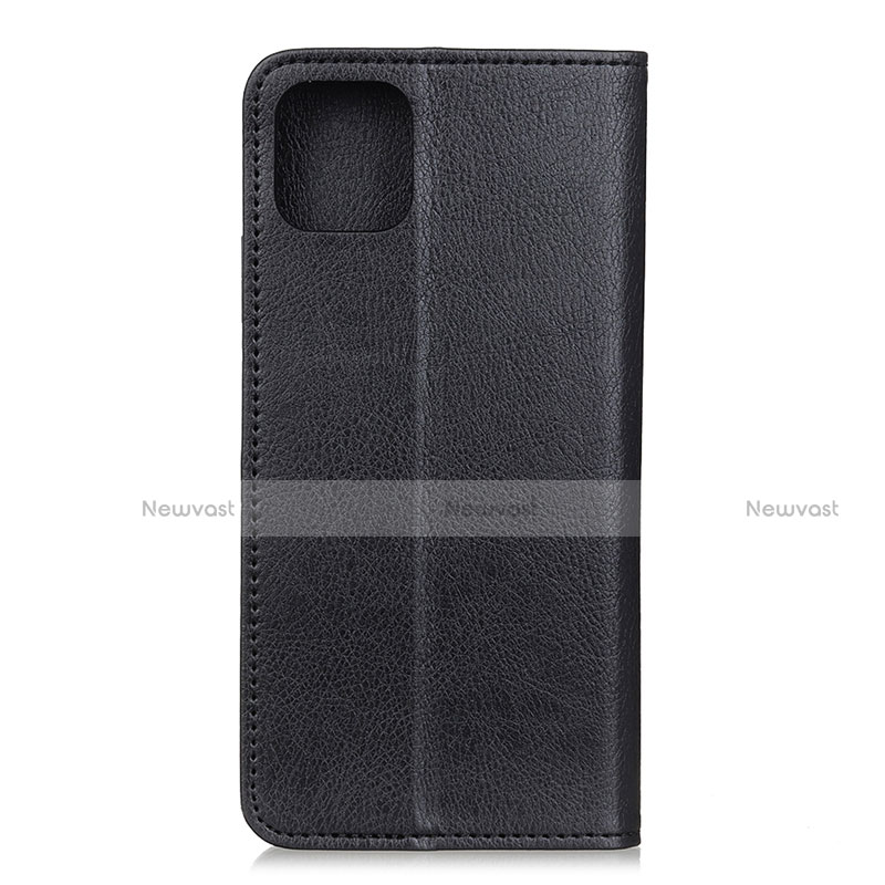 Leather Case Stands Flip Cover L08 Holder for Samsung Galaxy A71 5G Black