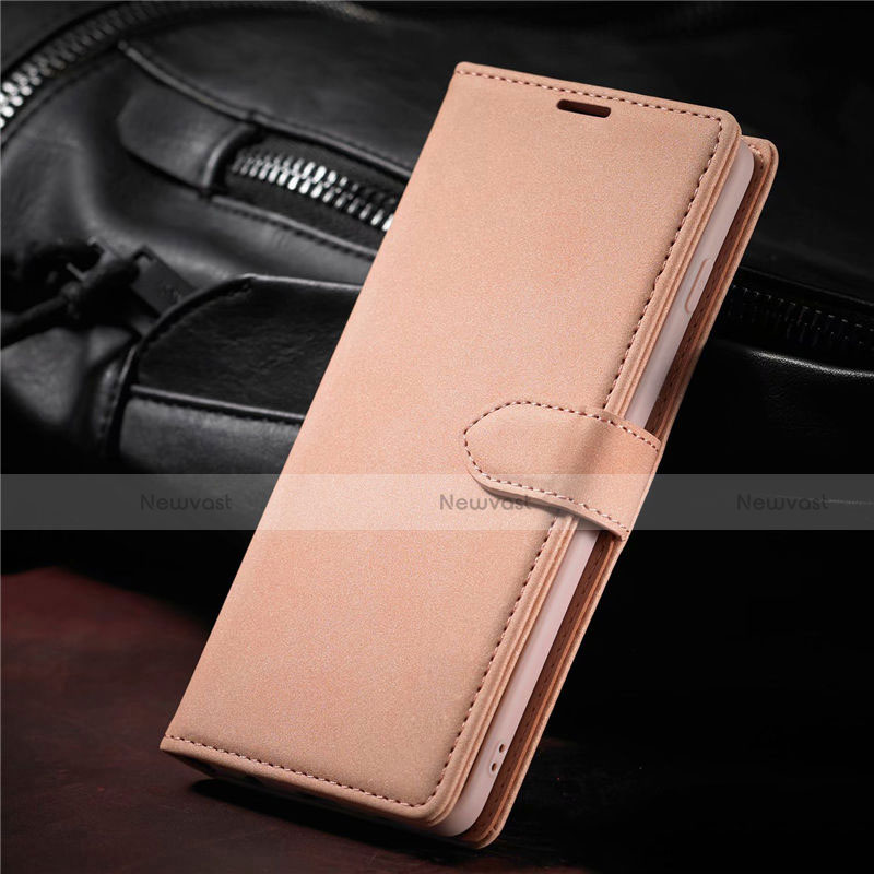 Leather Case Stands Flip Cover L08 Holder for Samsung Galaxy S21 5G Rose Gold