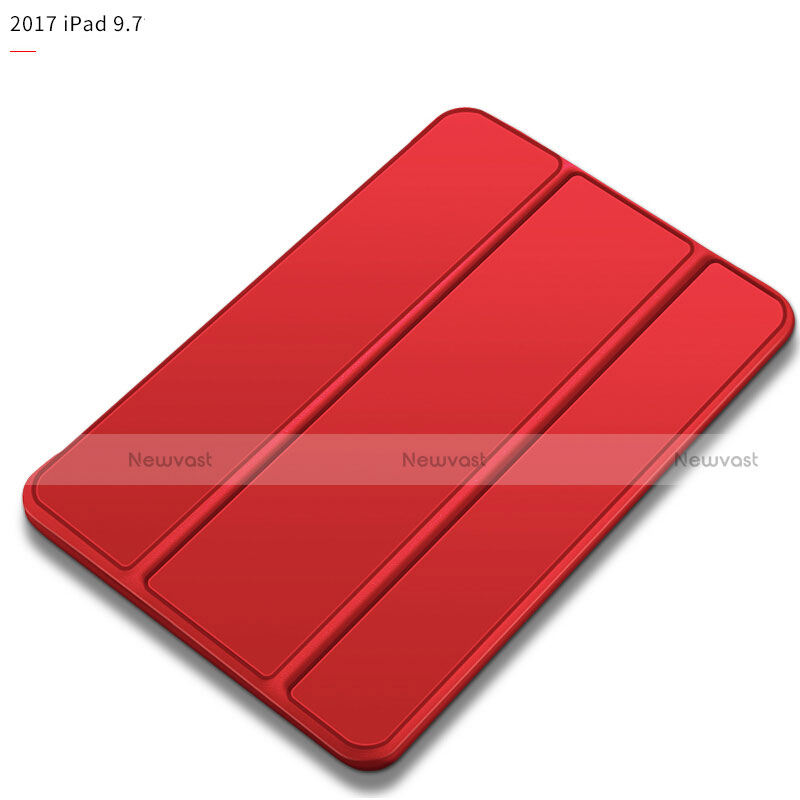 Leather Case Stands Flip Cover L09 for Apple New iPad 9.7 (2017) Red