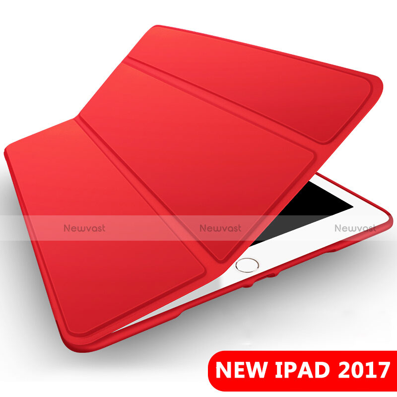 Leather Case Stands Flip Cover L09 for Apple New iPad 9.7 (2018) Red