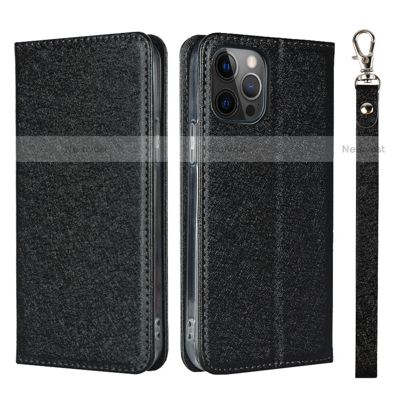 Leather Case Stands Flip Cover L09 Holder for Apple iPhone 12 Pro Black